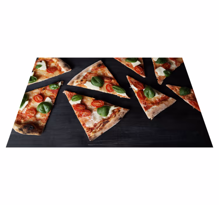 Restaurant placemats gesneden pizza arrangement - TenStickers
