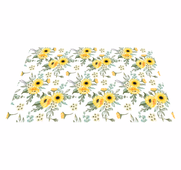 Originele placemat zonnebloem bloemenpatroon - TenStickers