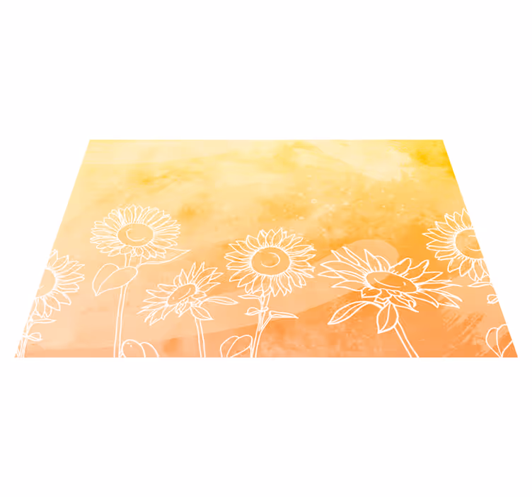 Originele placemat zonnebloem omtrek patroon - TenStickers