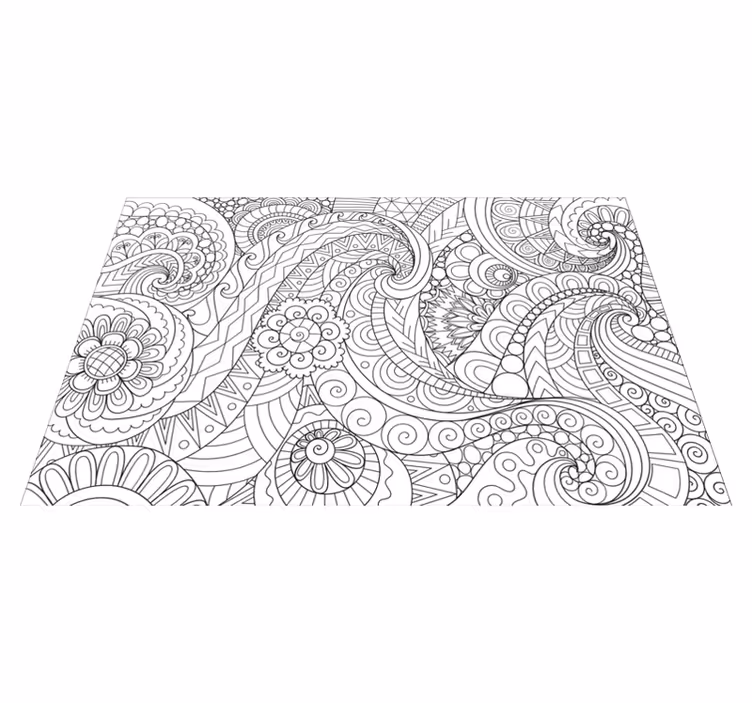 Placemat met ingewikkelde lijnpatronen - TenStickers