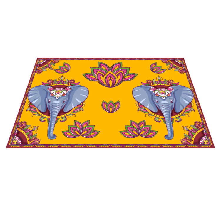 Originele placemat met olifant bloemenpatronen - TenStickers