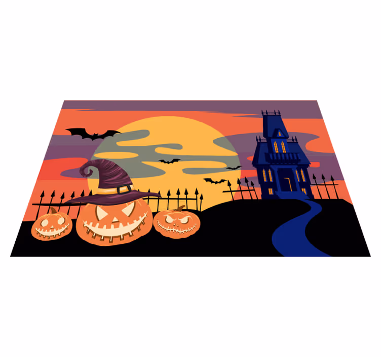 Halloween placemat pompoen nachtmerrie scene - TenStickers