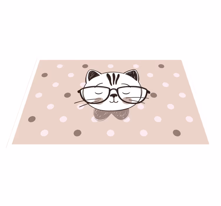 Kinder placemat kat met bril - TenStickers