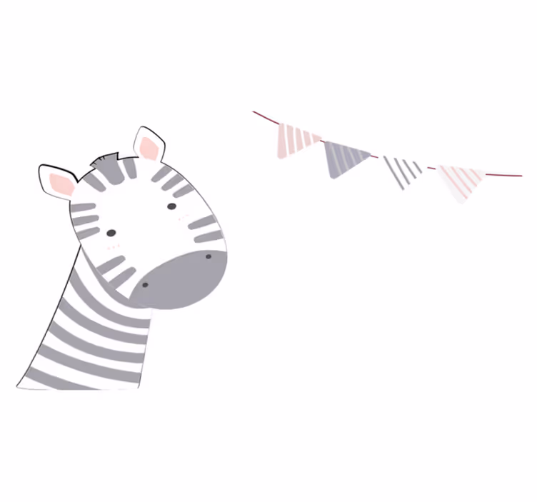 Kinder placemat zebra hoofd illustratie - TenStickers
