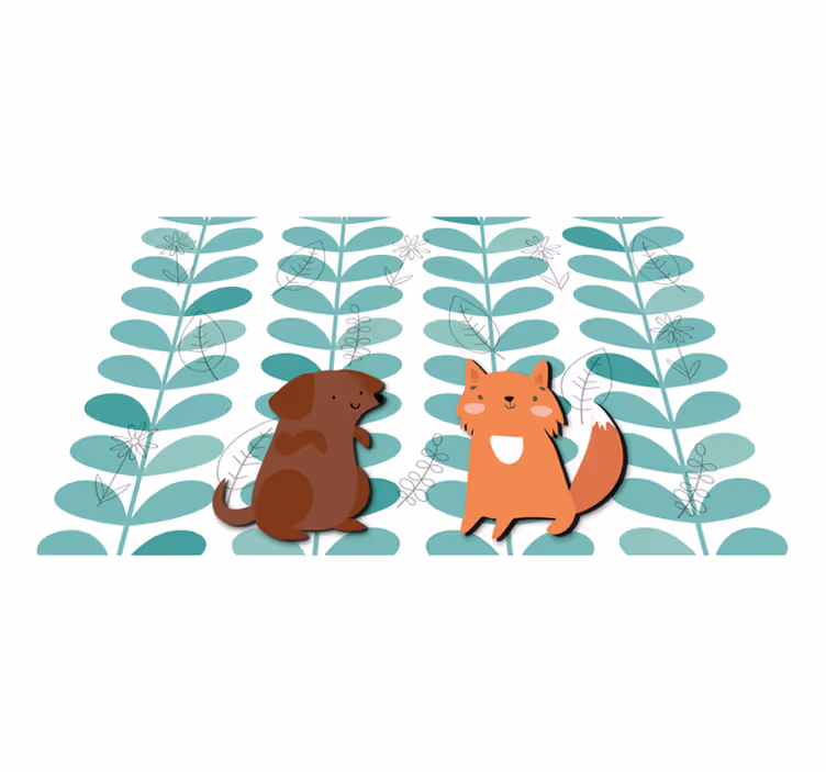 Kinder placemat schattige dierenvrienden - TenStickers