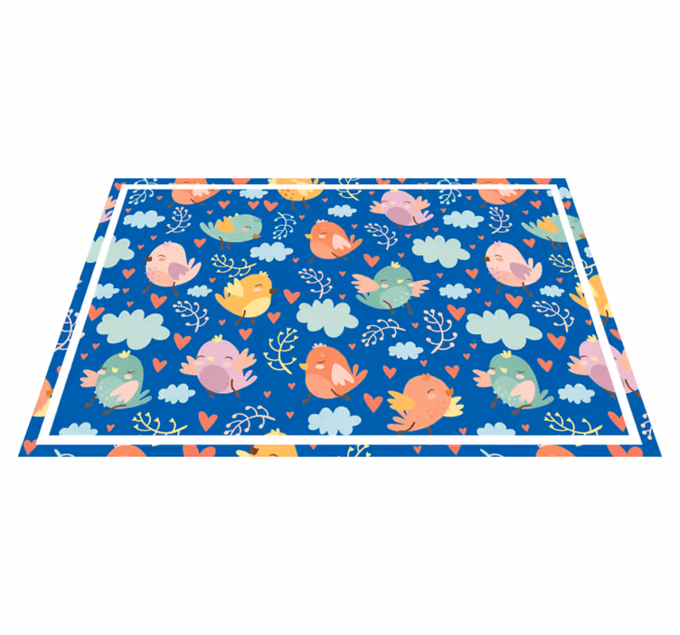 Kinder placemat met kleurrijke vogelpatronen - TenStickers