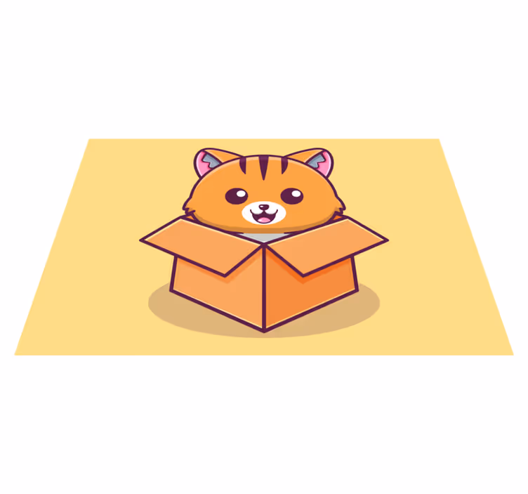 Kinder placemat gelukkige kat doos - TenStickers