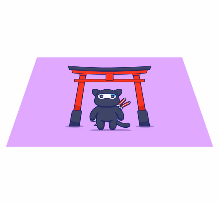 Originele placemat schattig ninja karakter - TenStickers