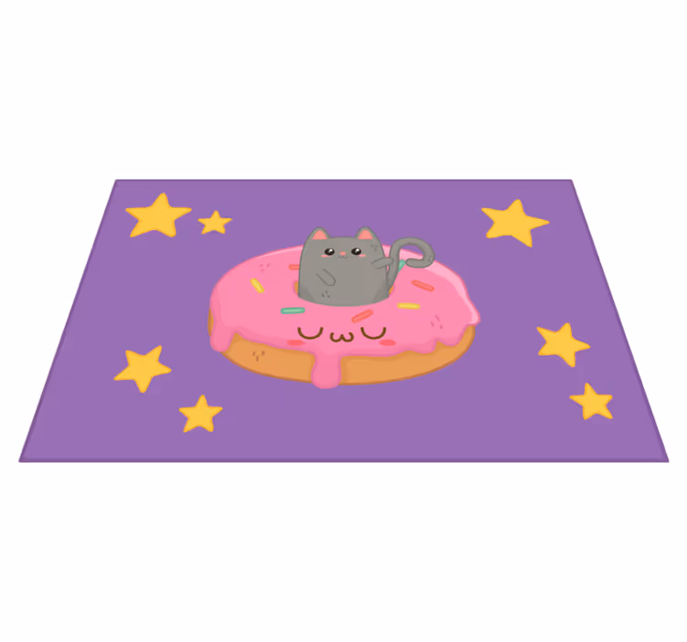 Kinder placemat schattige kat donut - TenStickers