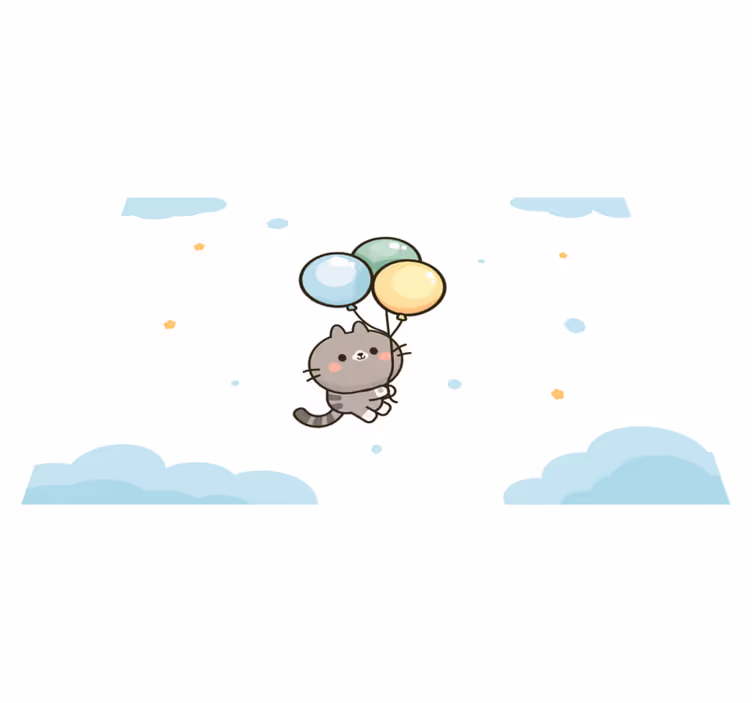 Kinder placemat schattige kattenballonnen - TenStickers
