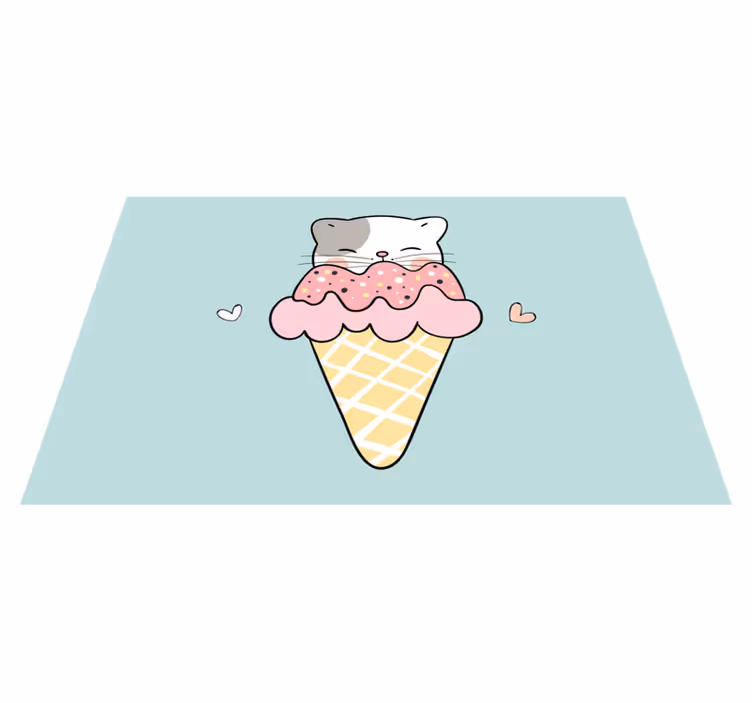 Kinder placemat Kat en ijs - TenStickers