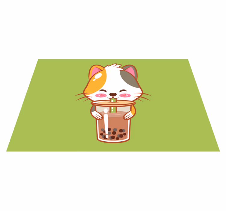 Kinder placemat schattige kat drank - TenStickers
