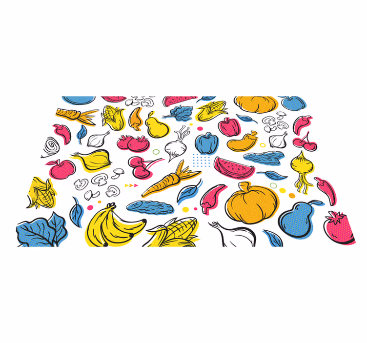 Originele placemat kleurrijke groentepatronen - TenStickers