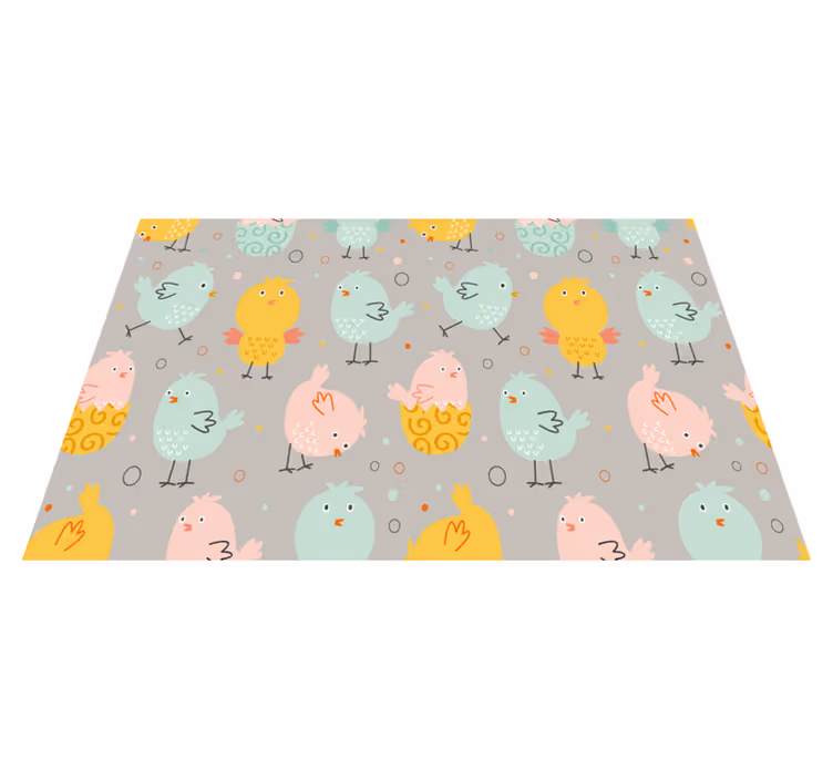 Kinder placemat kleurrijke kippenfiguren - TenStickers