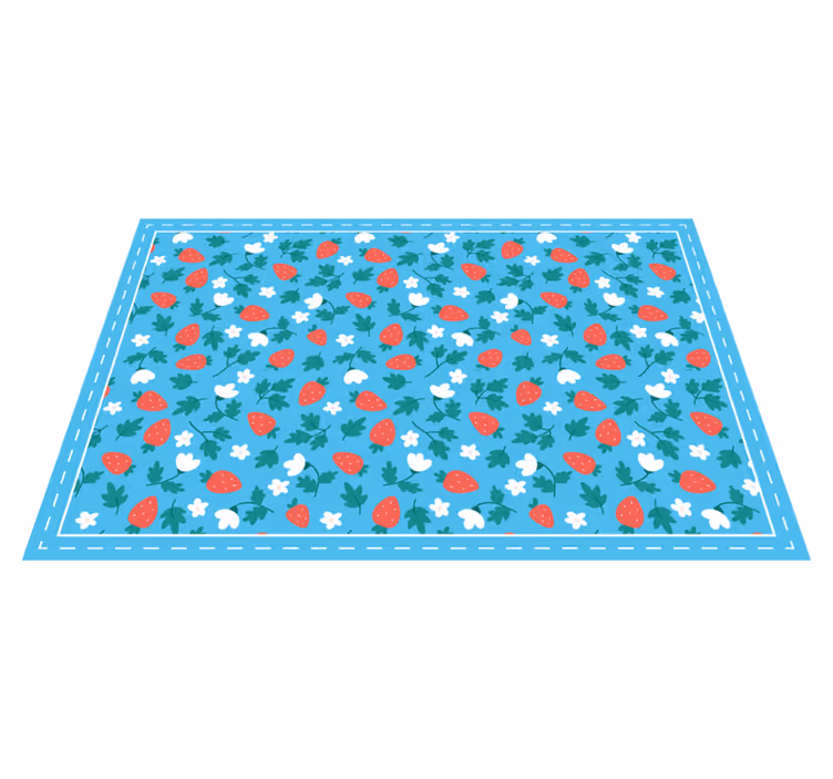 Originele placemat aardbeienbloem patroon - TenStickers