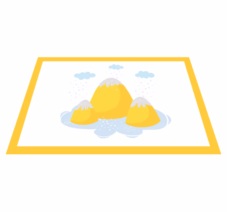 Kinder placemat gele berg illustratie - TenStickers