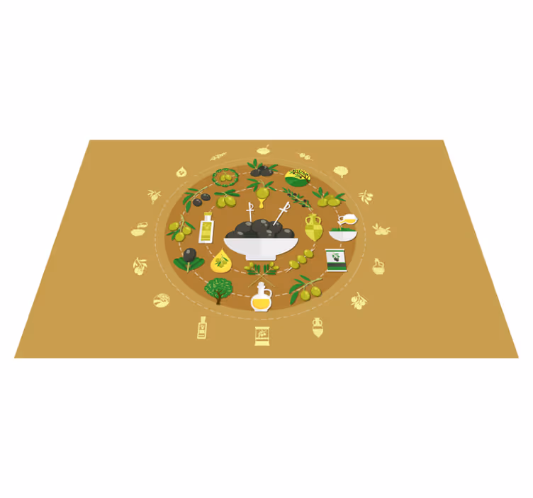 Originele placemat olive bowl arrangement - TenStickers