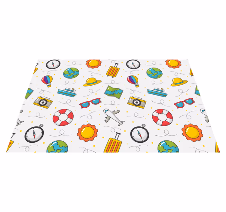 Kinder placemat speelse reis elementen - TenStickers