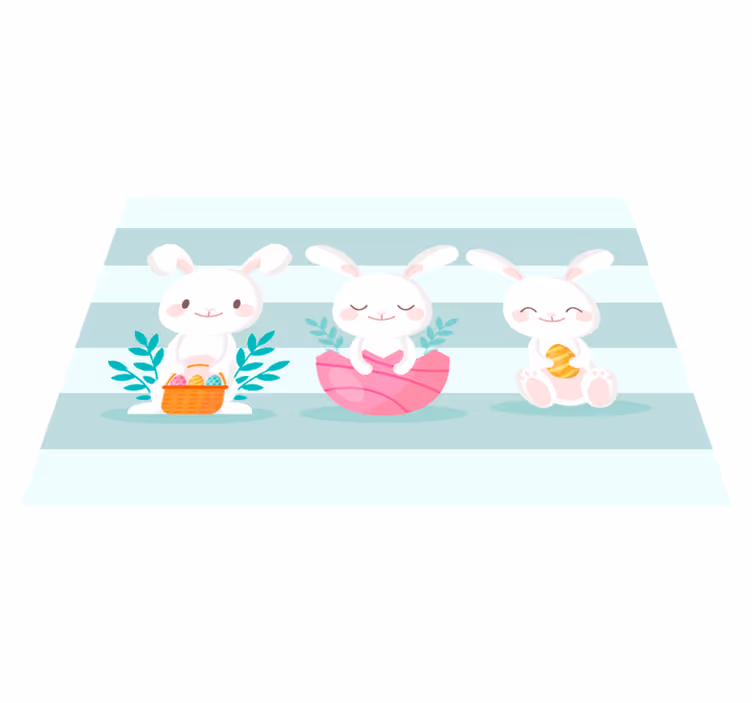 Kinder placemat schattige konijn figuren - TenStickers