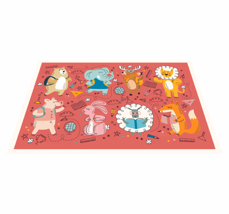 Kinder placemat kleurrijke dierenvrienden - TenStickers