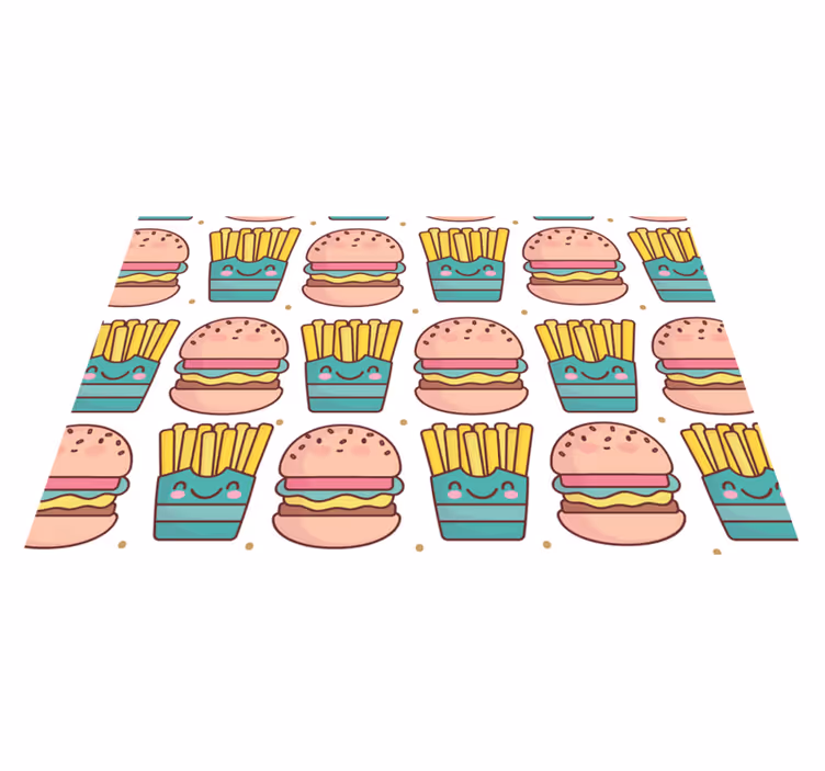 Kinder placemat blij burger patroon - TenStickers