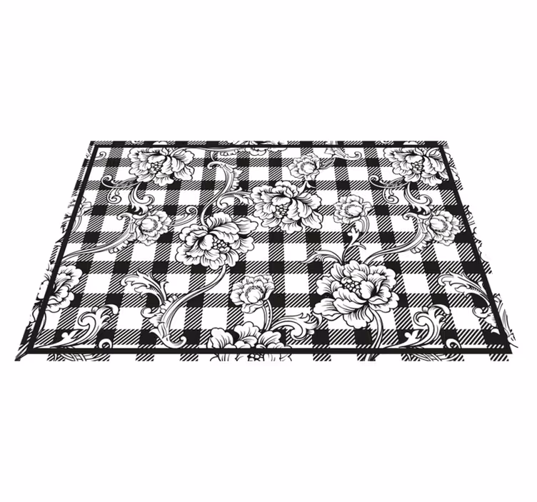 Originele placemat met bloemdessin ruitpatroon - TenStickers