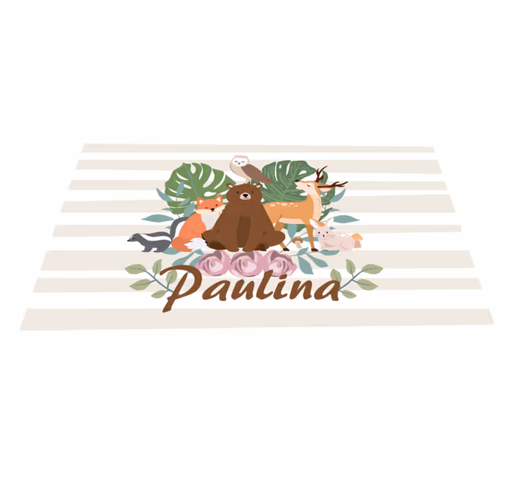 Kinder placemat dromerige dierenbijeenkomst - TenStickers