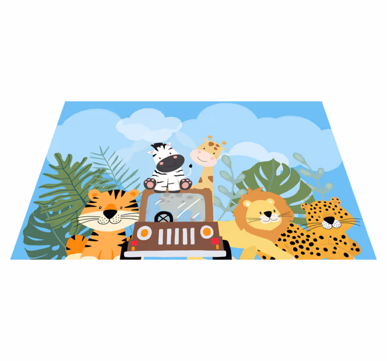 Kinder placemat dieren safari scène - TenStickers