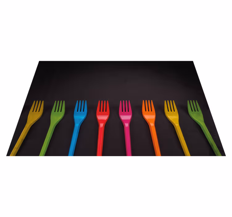 Kinder placemat kleurrijke bestek collectie - TenStickers