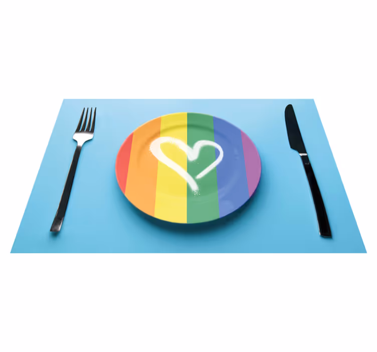Originele placemat regenboog hart bord - TenStickers