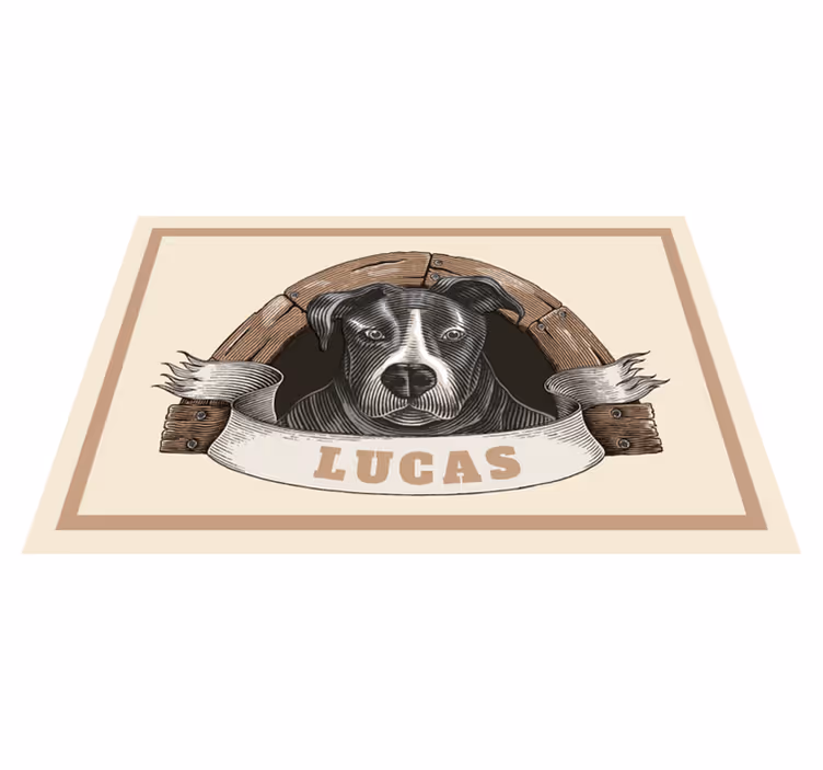 Placemat met naam Hond in een gelijkspel - TenStickers