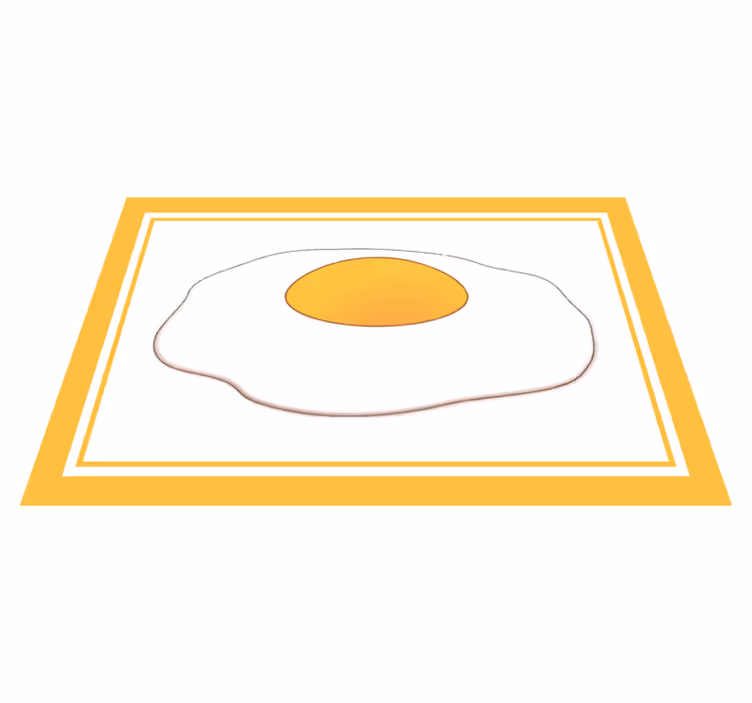 Originele placemat in de vorm van een gebakken ei - TenStickers