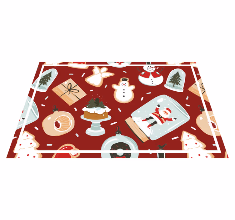 Kerstmis placemat met feestelijke vakantie motieven - TenStickers