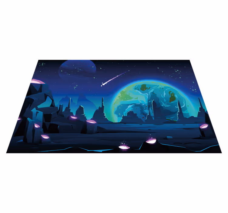 Moderne placemat kosmisch landschap scène - TenStickers