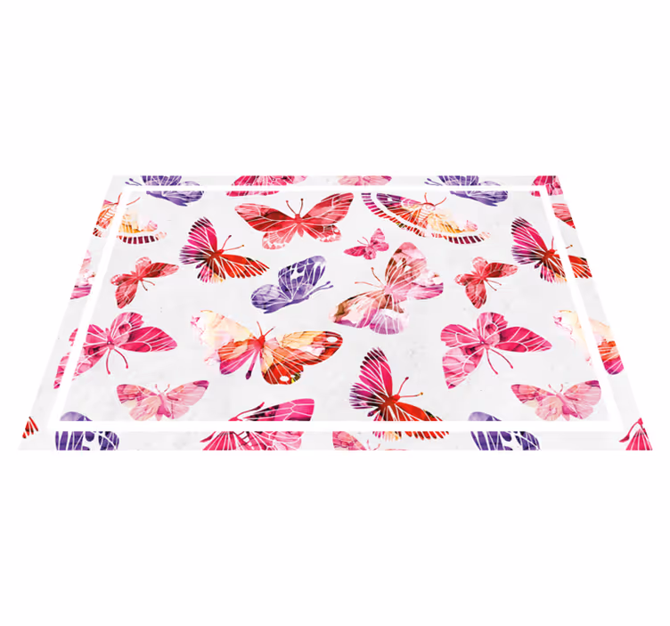Originele placemat kleurrijke vlinderarrangementen - TenStickers