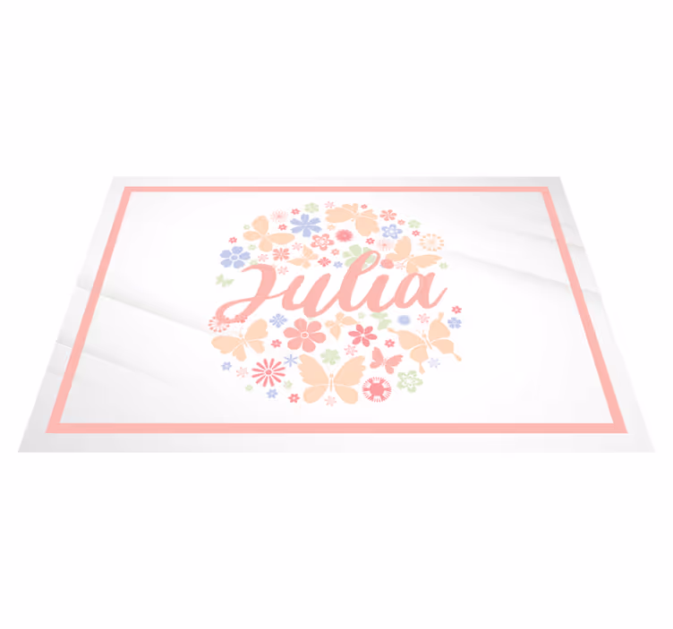 Placemat met naam Cirkel van vlinders met naam - TenStickers