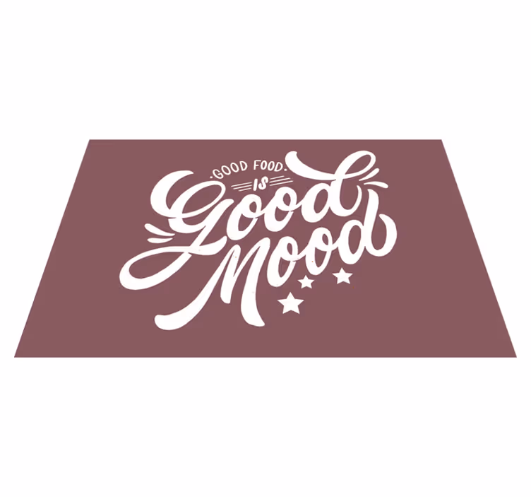 Placemat met tekst goede eten sfeer - TenStickers