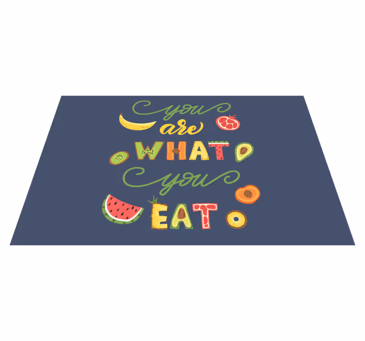 Placemat met tekst kleurrijke voedselquote - TenStickers