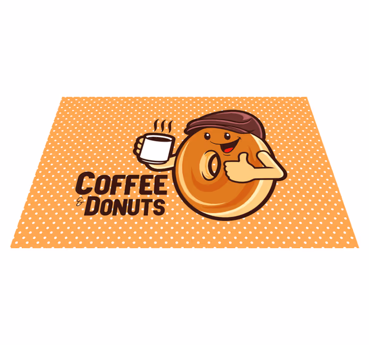 Kinder placemat gelukkige donut karakter - TenStickers