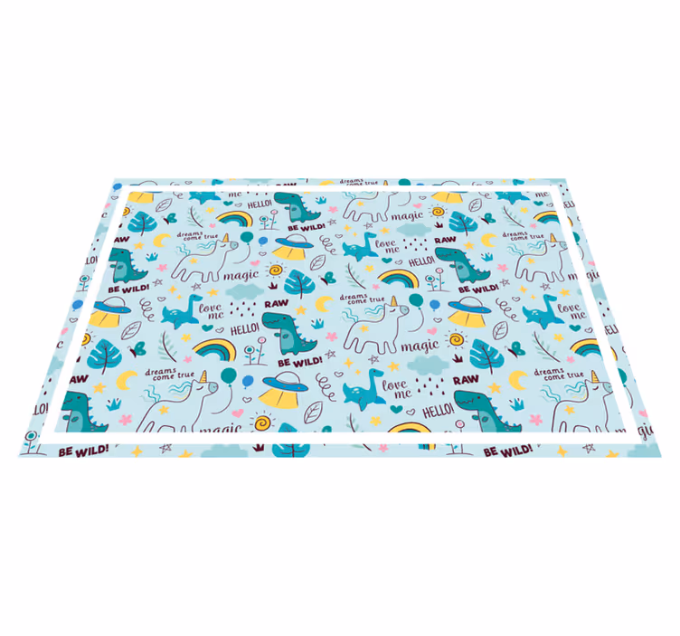 Kinder placemat kleurrijke dino fantasie - TenStickers