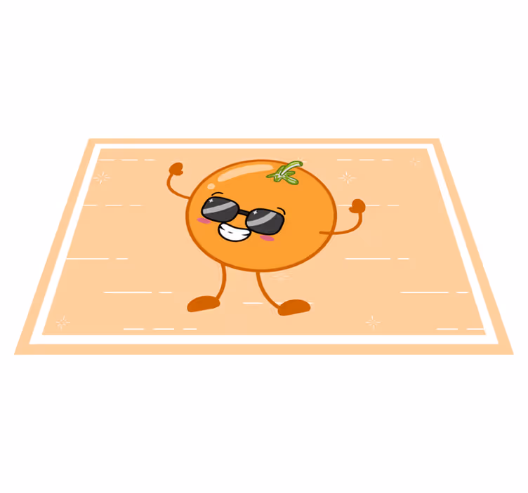 Vrolijk oranje karakter kinder placemat - TenStickers