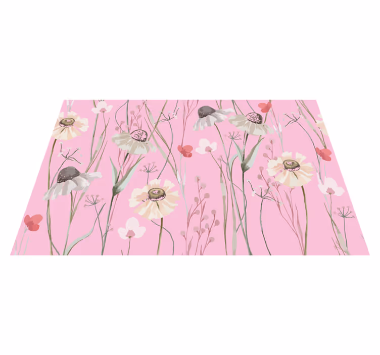 Bloemen roze patroon originele placemat - TenStickers