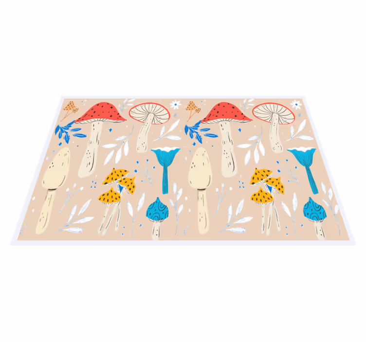 Originele placemat met speelse paddenstoelenprint - TenStickers