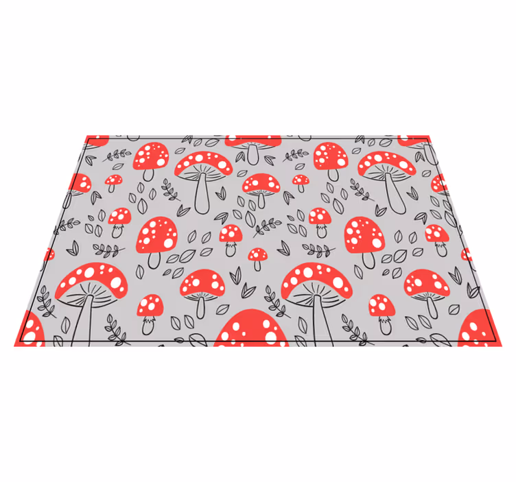 Originele placemat met rood paddenstoelenpatroon - TenStickers