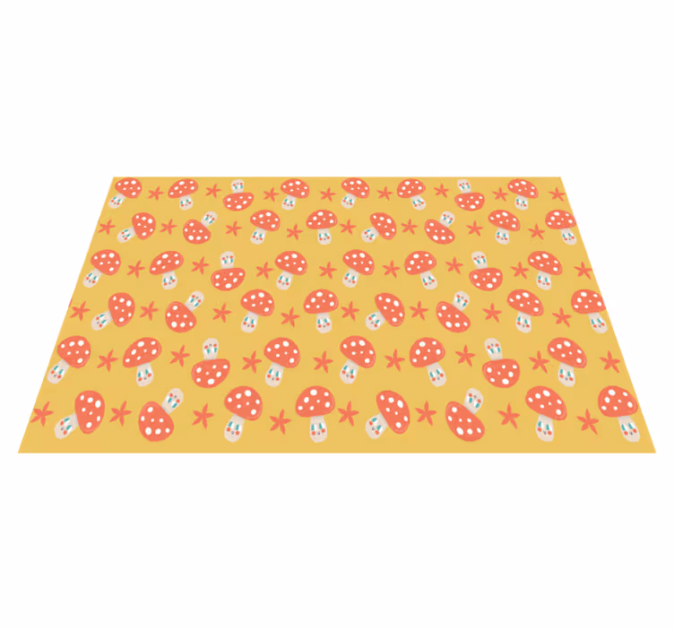 Kinder placemat speelse paddenstoel motief - TenStickers