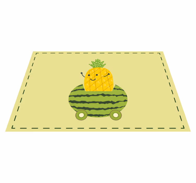 Kinder placemat ananas watermeloen voertuig - TenStickers