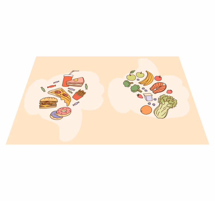 Kinder placemat met voedselthema elementen - TenStickers
