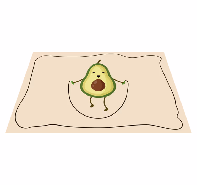 Kinder placemat blije avocado sprongetje - TenStickers