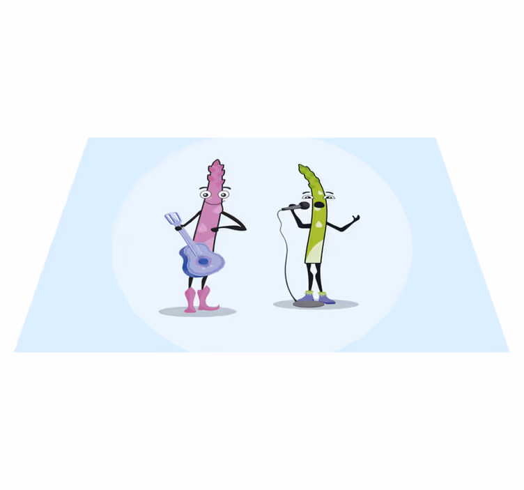 Kinder placemat muzikale groente figuren - TenStickers