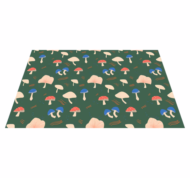 Originele placemat levendige paddenstoelprint - TenStickers